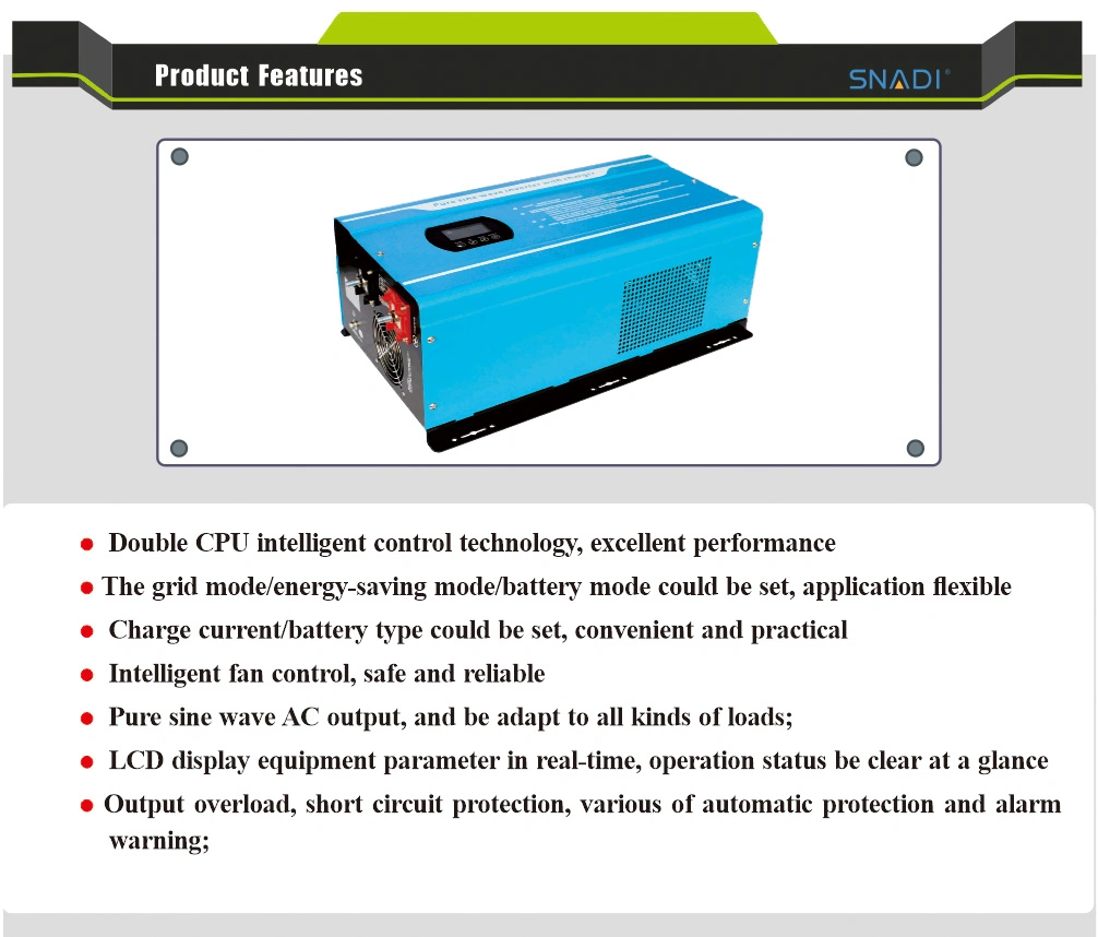 Split Phase Dual Output 6kw Pure Sine Wave Solar Inverter